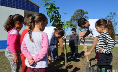 EMEI Leonel de Moura Brizola realiza plantio de árvores em Osório