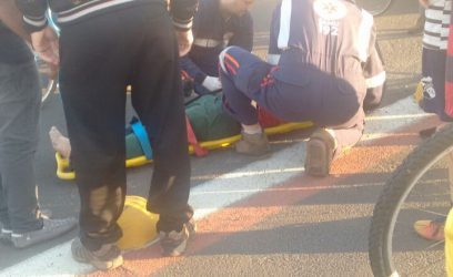 Osório: ciclista tem suspeita de fratura ao cair e bater em tachões