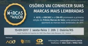 Osório terá prêmio inédito no município: marcas de valor