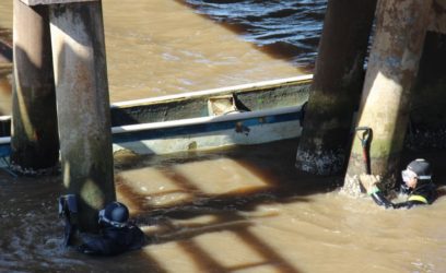 Daer utiliza mergulhadores em nova fase de vistoria na ponte entre Tramandaí/Imbé