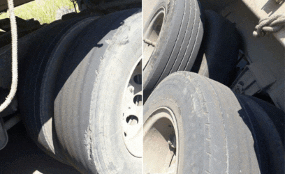 Tragédia evitada: motorista sem CNH é flagrado em carreta com pneus completamente carecas